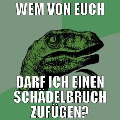 wem von euch darf ich einen schädelbruch zufügen?
