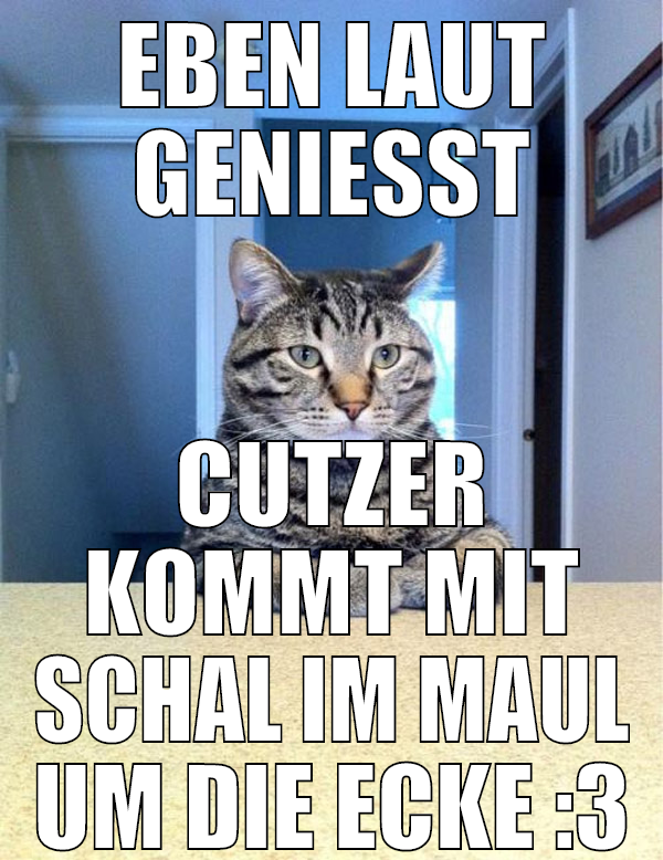 Eben laut genießt Cutzer kommt mit schal im maul u