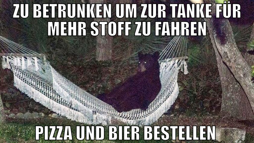 zu betrunken um zur tanke für mehr stoff zu fahren