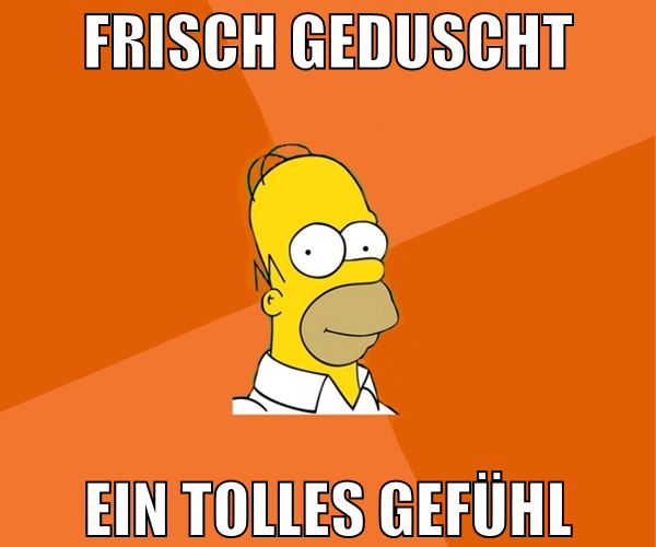 frisch geduscht ein tolles gefühl