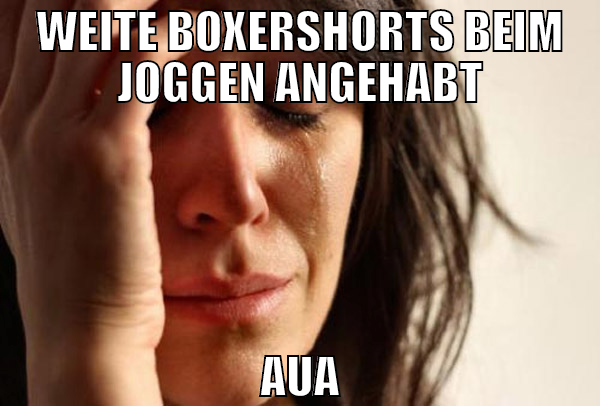 weite boxershorts beim joggen angehabt aua