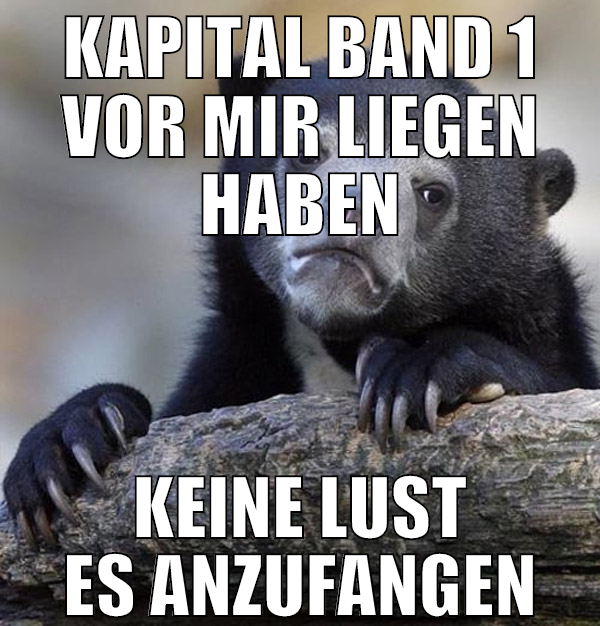 kapital band 1 vor mir liegen haben keine lust es