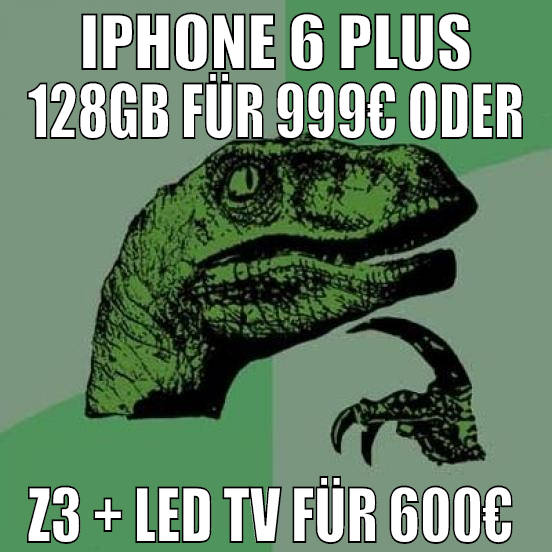 iPhone 6 Plus 128GB für 999€ oder Z3 + LED Tv für