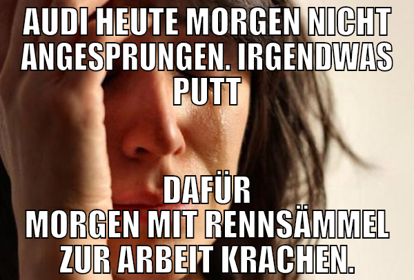 audi heute morgen nicht angesprungen. irgendwas pu