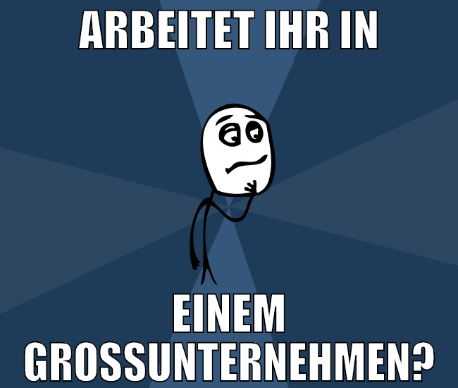 Arbeitet ihr in einem großunternehmen?