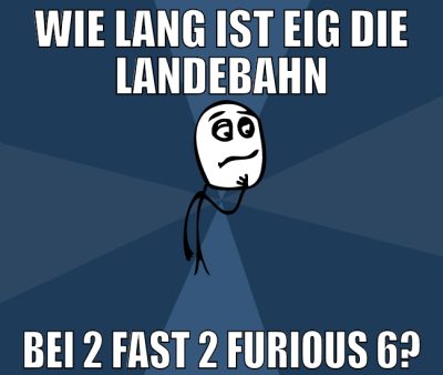 wie lang ist eig die landebahn bei 2 fast 2 furiou