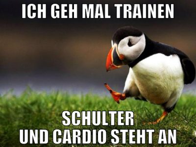 ich geh mal trainen schulter und cardio steht an