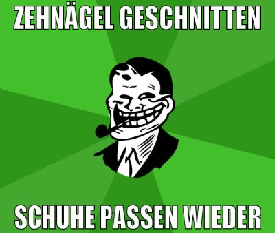 ZehNägel geschnitten Schuhe passen wieder