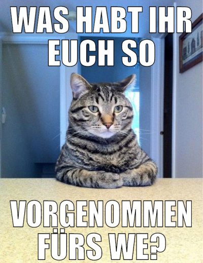 was habt ihr euch so vorgenommen fürs we?