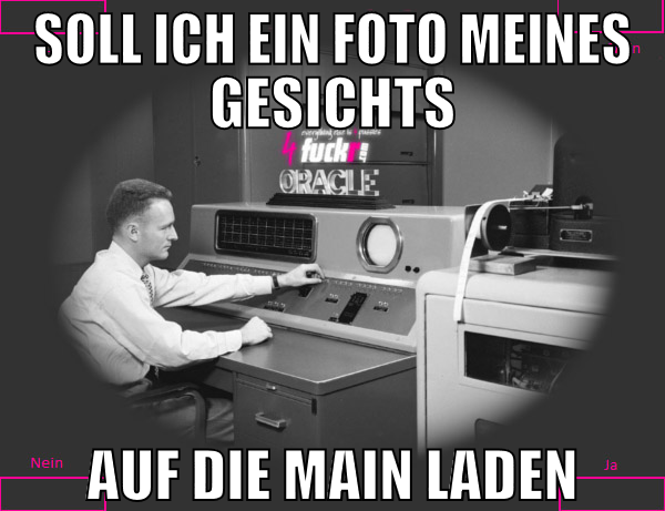 Soll ich ein Foto meines Gesichts auf die Main lad