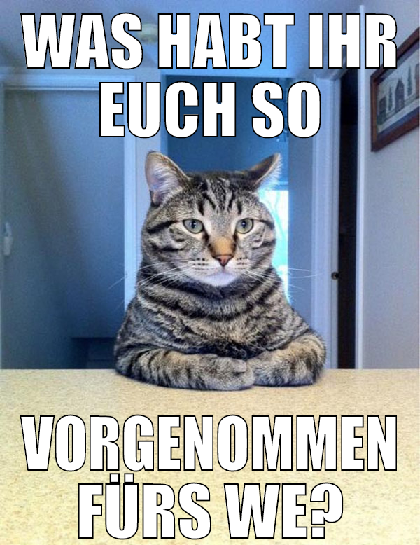 was habt ihr euch so vorgenommen fürs we?