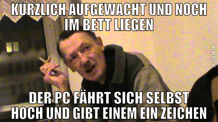 kürzlich aufgewacht und noch im bett liegen der pc