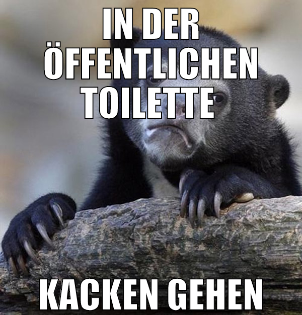 in der öffentlichen toilette  kacken gehen