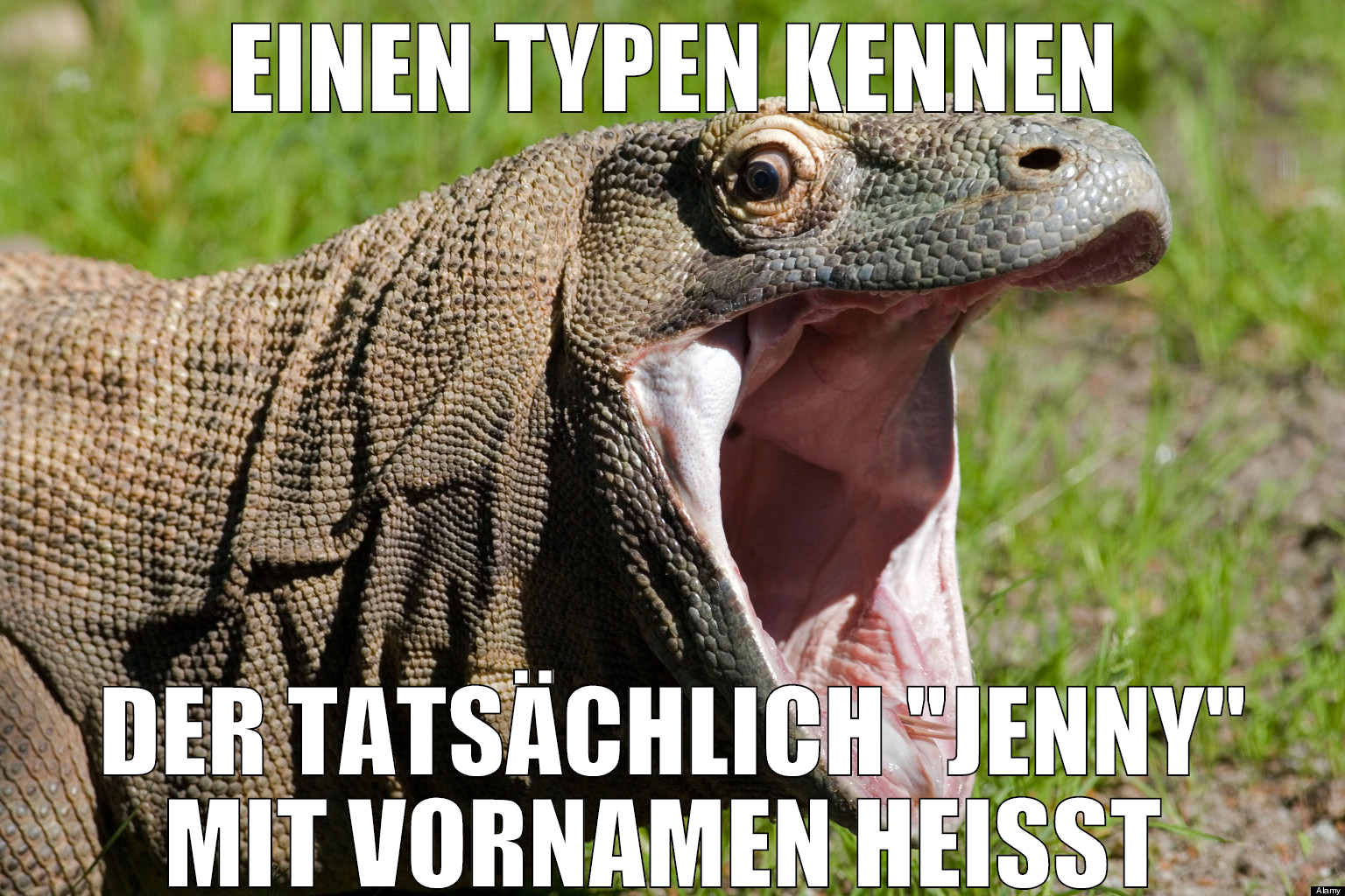 einen typen kennen der tatsächlich "jenny" mit vor