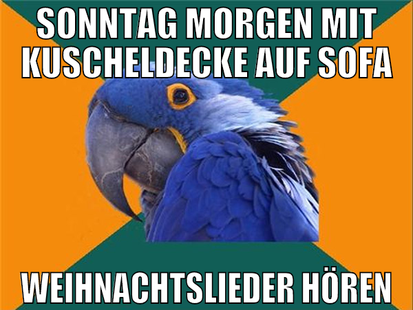 sonntag morgen mit kuscheldecke auf sofa weihnacht