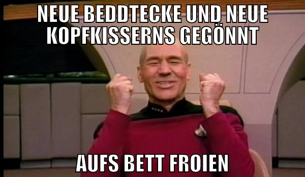 NEUE BEDDTECKE UND NEUE KOPFKISSERNS GEGÖNNT AUFS
