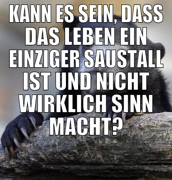 Kann es sein, dass das Leben ein einziger Saustall