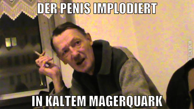 der penis implodiert in kaltem magerquark