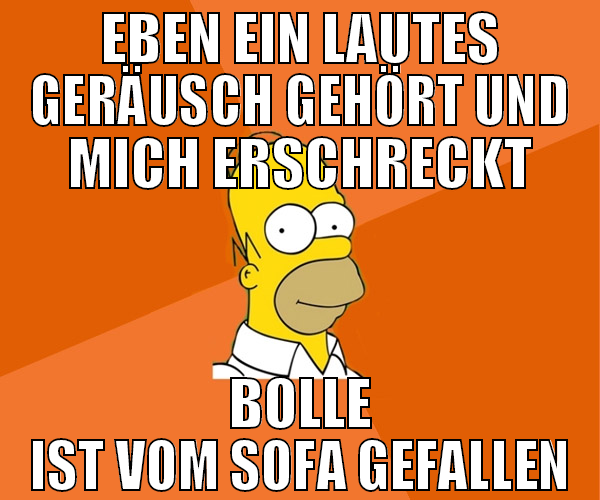 eben ein lautes geräusch gehört und mich erschreck