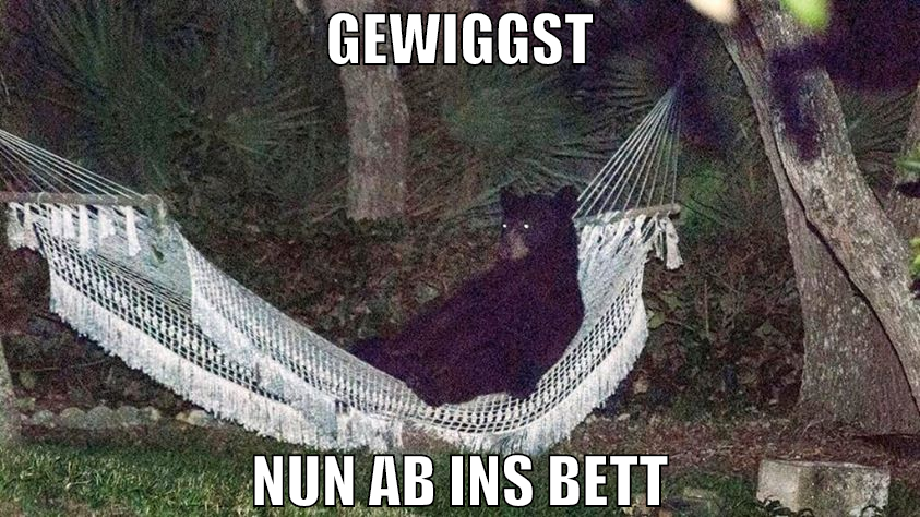 gewiggst nun ab ins bett