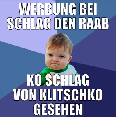 werbung bei schlag den raab ko schlag von klitschk