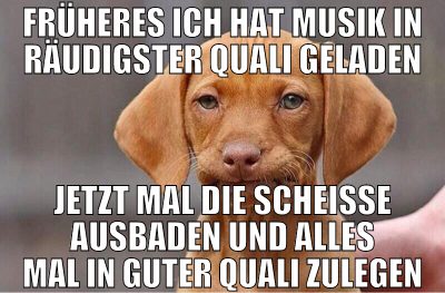 früheres ich hat musik in räudigster quali geladen