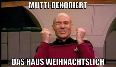 mutti dekoriert das haus weihnachtslich