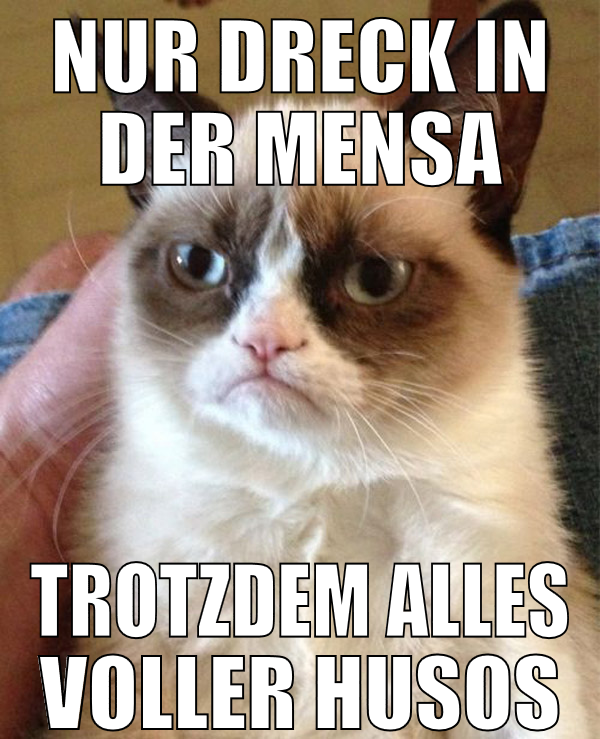 Nur dreck in der mensa trotzdem alles voller husos