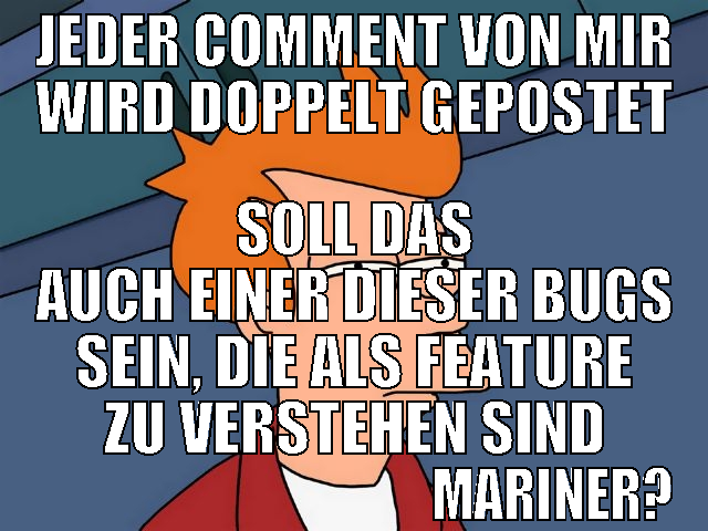 jeder comment von mir wird doppelt gepostet soll d