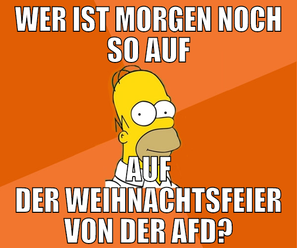 wer ist morgen noch so auf auf der weihnachtsfeier