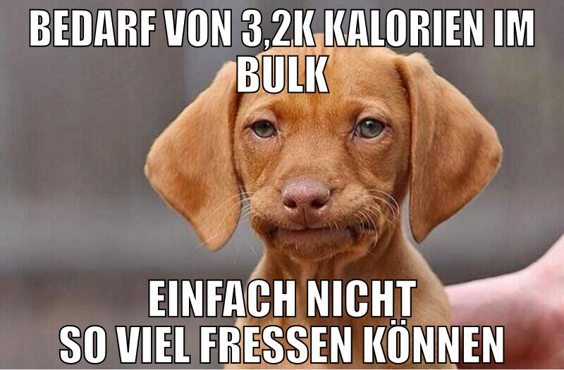 bedarf von 3,2k kalorien im bulk einfach nicht so