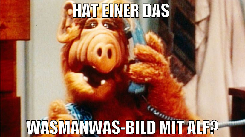 Hat einer das  WASMANWAS-Bild mit Alf?