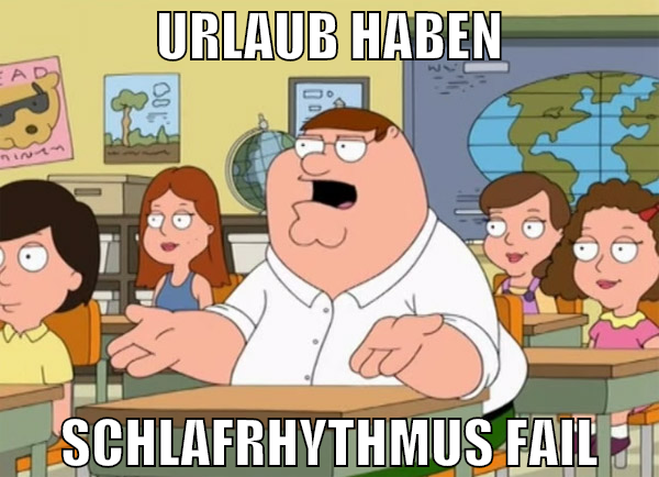 urlaub haben schlafrhythmus fail
