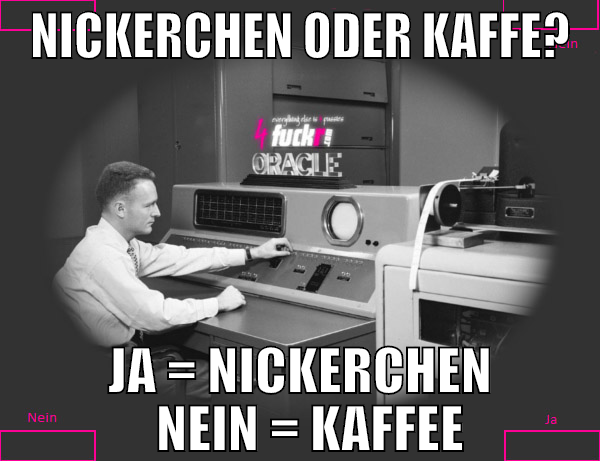 nickerchen oder kaffe? ja = nickerchen   nein = ka