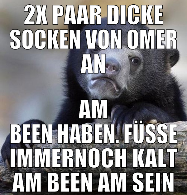 2x paar dicke socken von omer an am been haben. fü