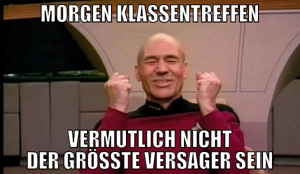 morgen klassentreffen vermutlich nicht der größte