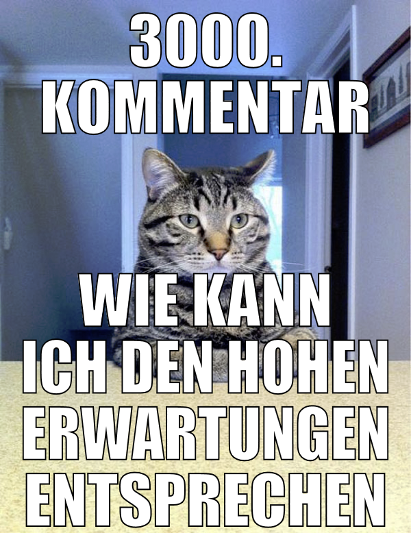 3000. Kommentar wie kann ich den hohen erwartungen