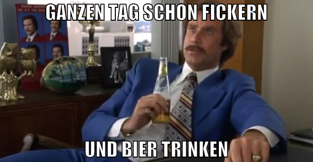ganzen tag schon fickern und bier trinken