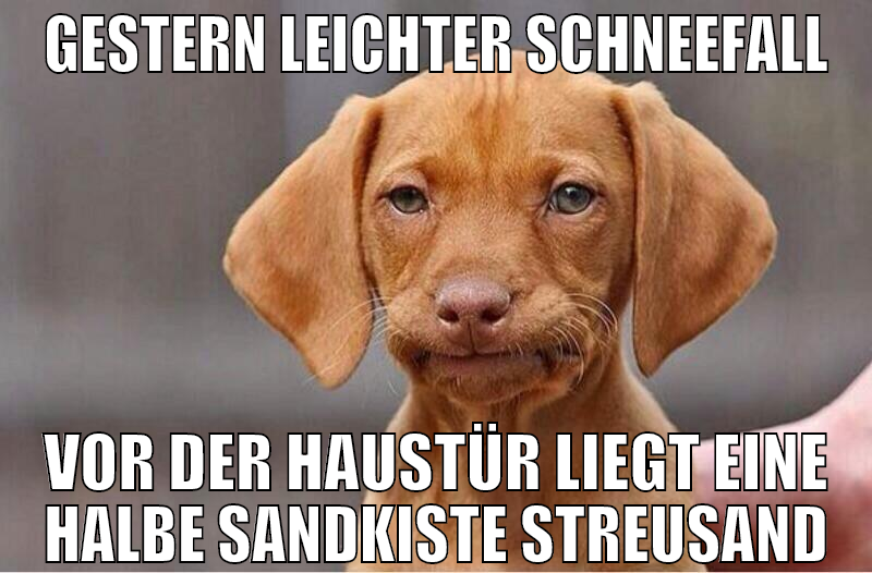 gestern leichter schneefall vor der haustür liegt