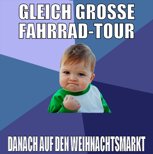 gleich große fahrrad-tour danach auf den weihnacht