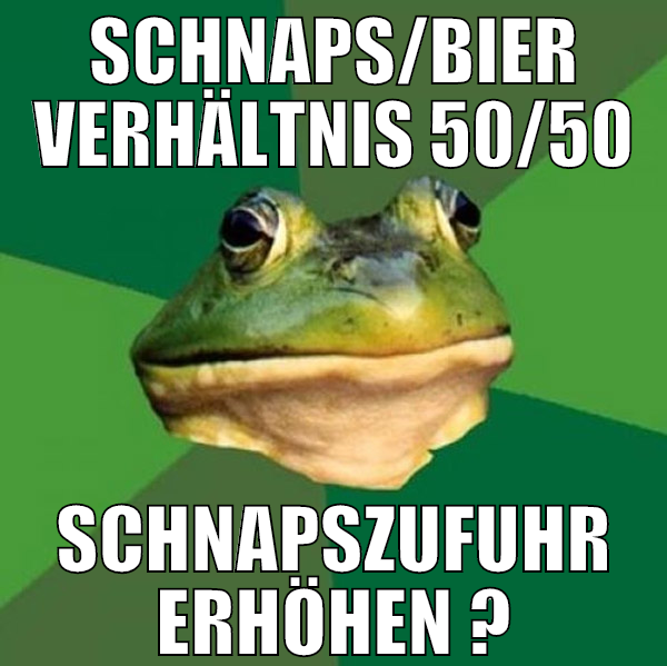 schnaps/bier verhältnis 50/50 schnapszufuhr erhöhe