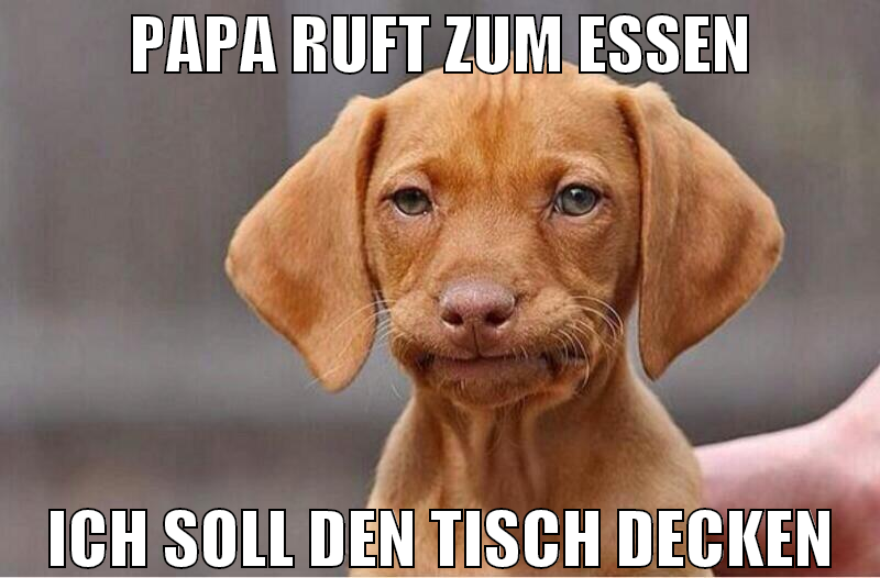 papa ruft zum essen ich soll den tisch decken