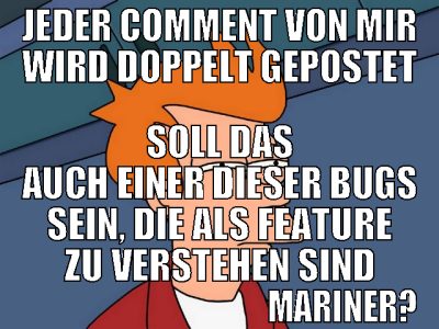 jeder comment von mir wird doppelt gepostet soll d