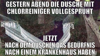 gestern abend die dusche mit chlorreiniger vollges