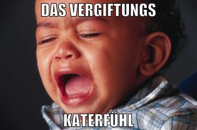 Das vergiftungs katerfühl