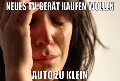 Neues TV-Gerät kaufen wollen Auto zu klein