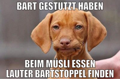 bart gestutzt haben beim müsli essen lauter bartst