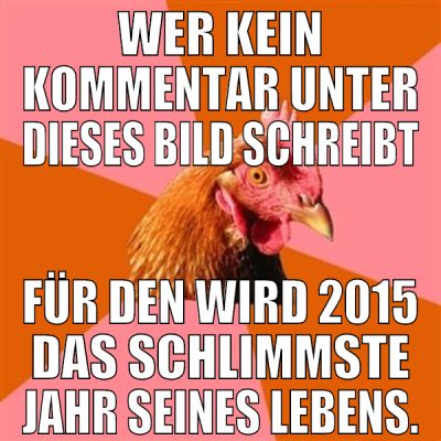 Wer kein Kommentar unter dieses Bild schreibt für