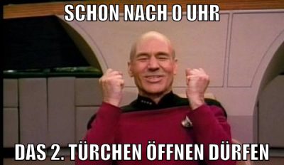 schon nach 0 uhr das 2. türchen öffnen dürfen