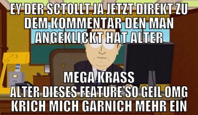 ey der sctollt ja jetzt direkt zu dem Kommentar de
